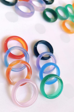 A colored , transparent ring