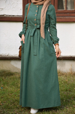 Nice autumn dress with side pockets