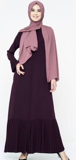 Simple Abaya with  modern pleatings